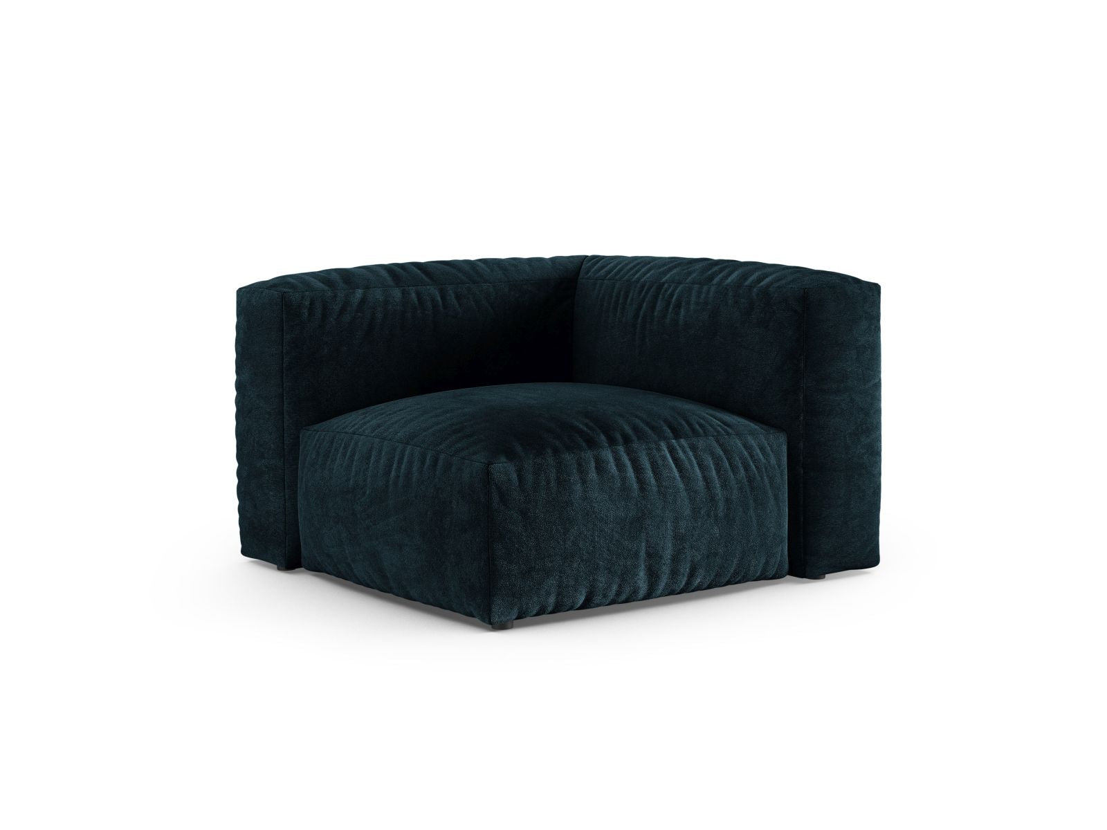 Elegantes 1-Sitzer Eckmodul XL Martina in tiefem Petrol, ideal für individuelle Sofa-Gestaltung. Hochwertiges Design von Micadoni.