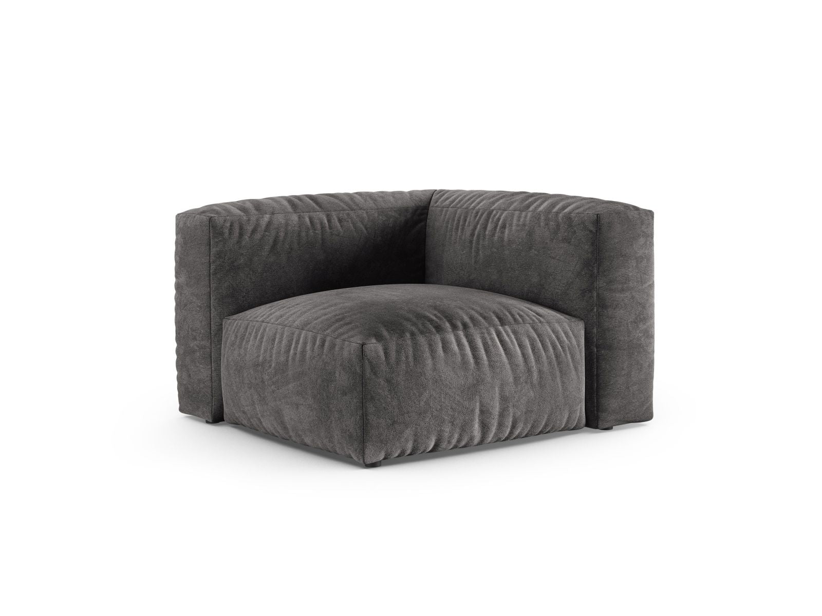 Elegantes 1-Sitzer Eckmodul XL Martina in stilvollem Grau, ideal für individuelle Sofa-Kombinationen im modernen Wohnraum.
