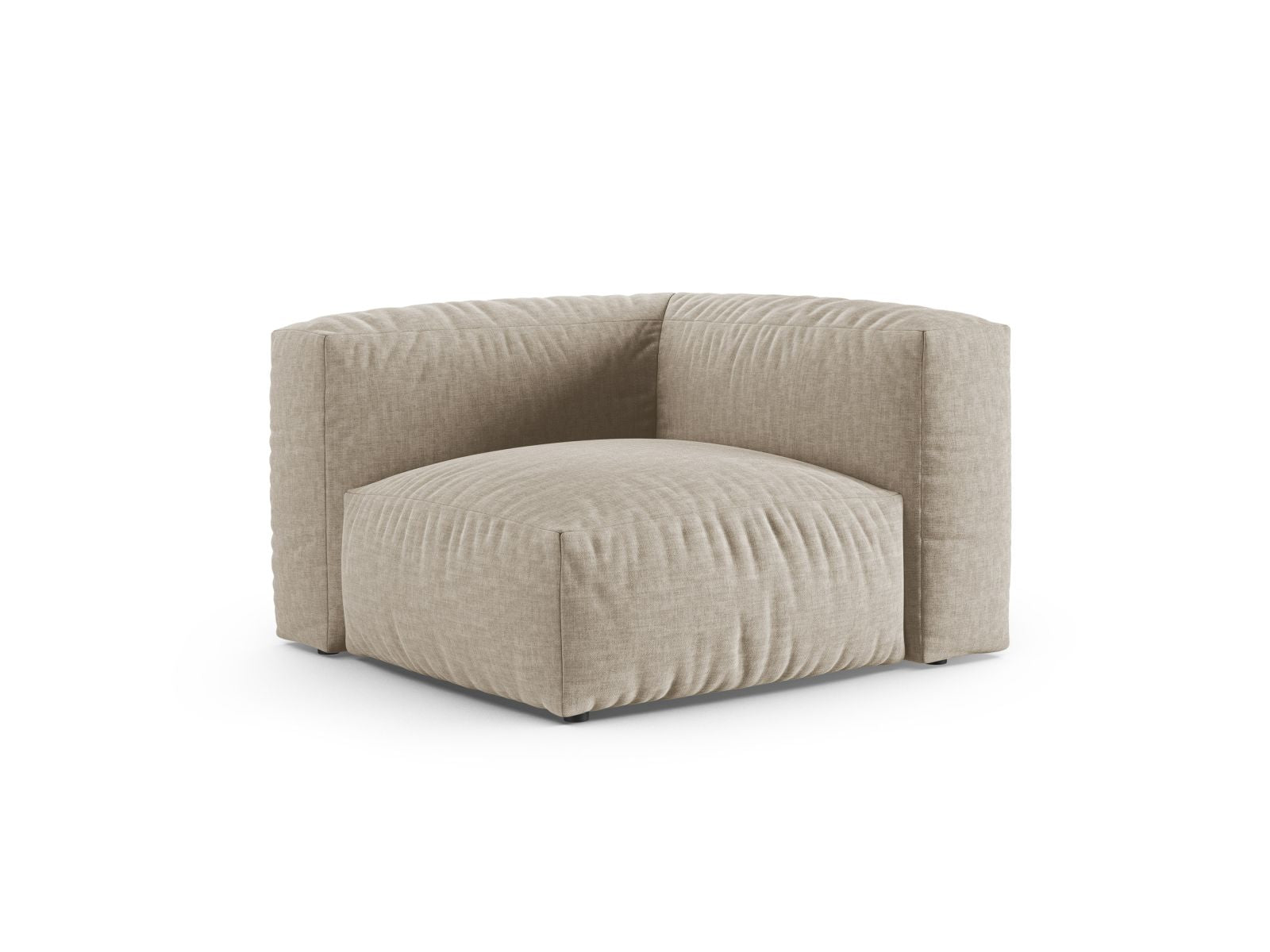 Elegantes 1-Sitzer Eckmodul XL Martina in hellem Beige, ideal für individuelle Sofa-Gestaltung im modernen Wohnraum.