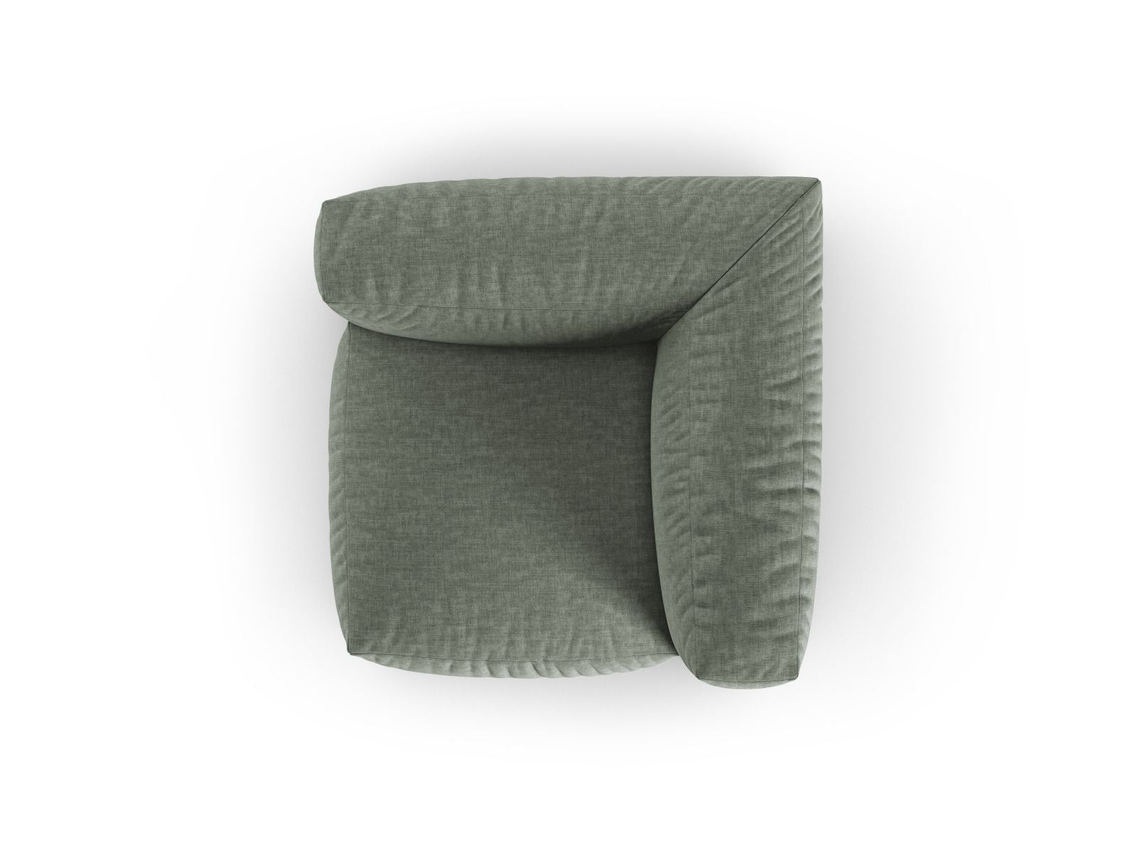 Stylisches 1-Sitzer Eckmodul XL Martina in Moss Green-Boston, perfekt für kreative Sofa-Kombinationen und zeitgemäße Einrichtung.