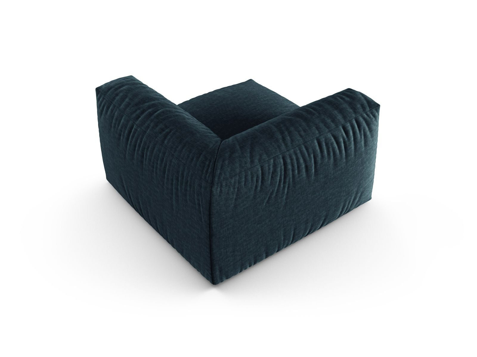 Elegantes 1-Sitzer Eckmodul XL Martina in Blue Jeans-Boston, ideal für individuelle Sofa-Arrangements und zeitgemäße Einrichtung.