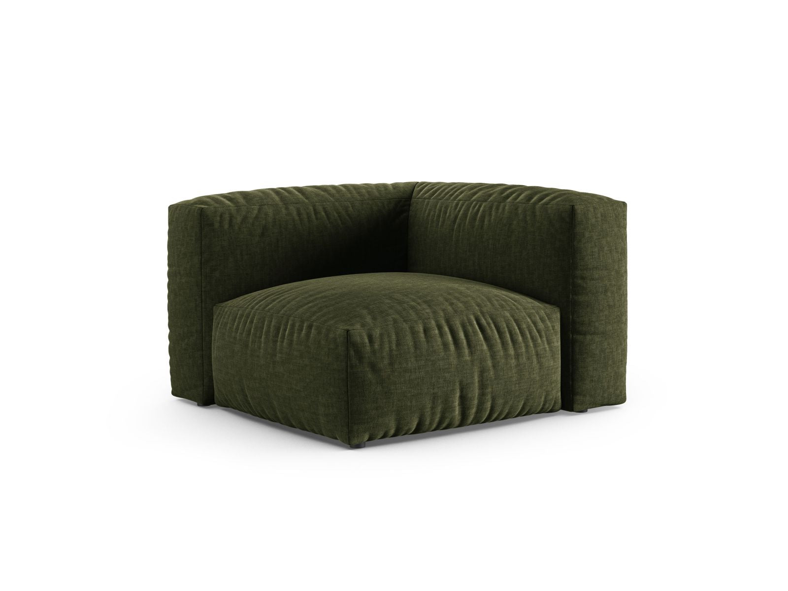 Elegantes 1-Sitzer Eckmodul XL Martina in einem stilvollen Grünton, ideal für individuelle Sofa-Kombinationen im modernen Wohnraum.