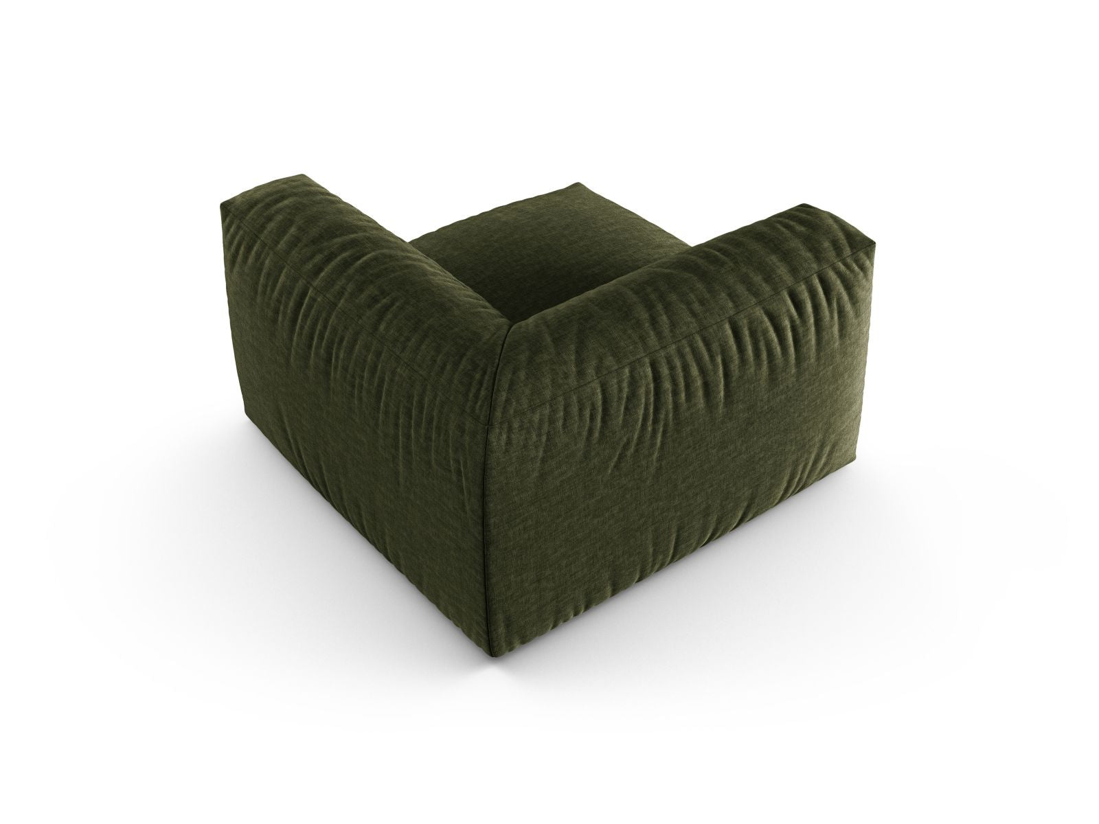 Elegantes 1-Sitzer Eckmodul XL Martina in modernem Grünton, ideal für individuelle und komfortable Sofa-Kombinationen in modernen Wohnbereichen.
