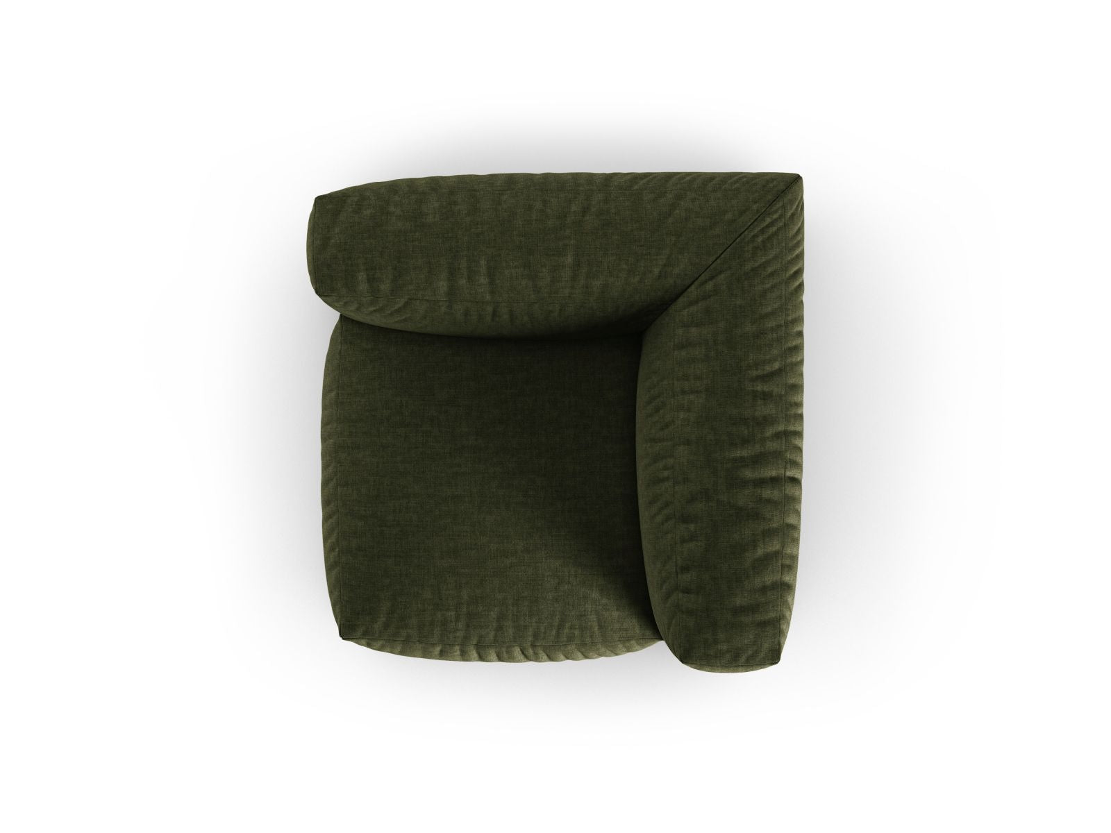 Stylisches 1-Sitzer Eckmodul XL Martina in trendigem Grünton, perfekt für kreative Sofa-Arrangements in zeitgemäßen Wohnräumen.