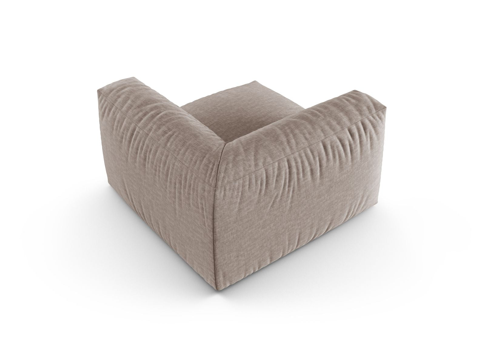 Elegantes 1-Sitzer Eckmodul XL Martina in dunkelbeige, ideal für individuelle Sofa-Arrangements in modernen Wohnkonzepten.