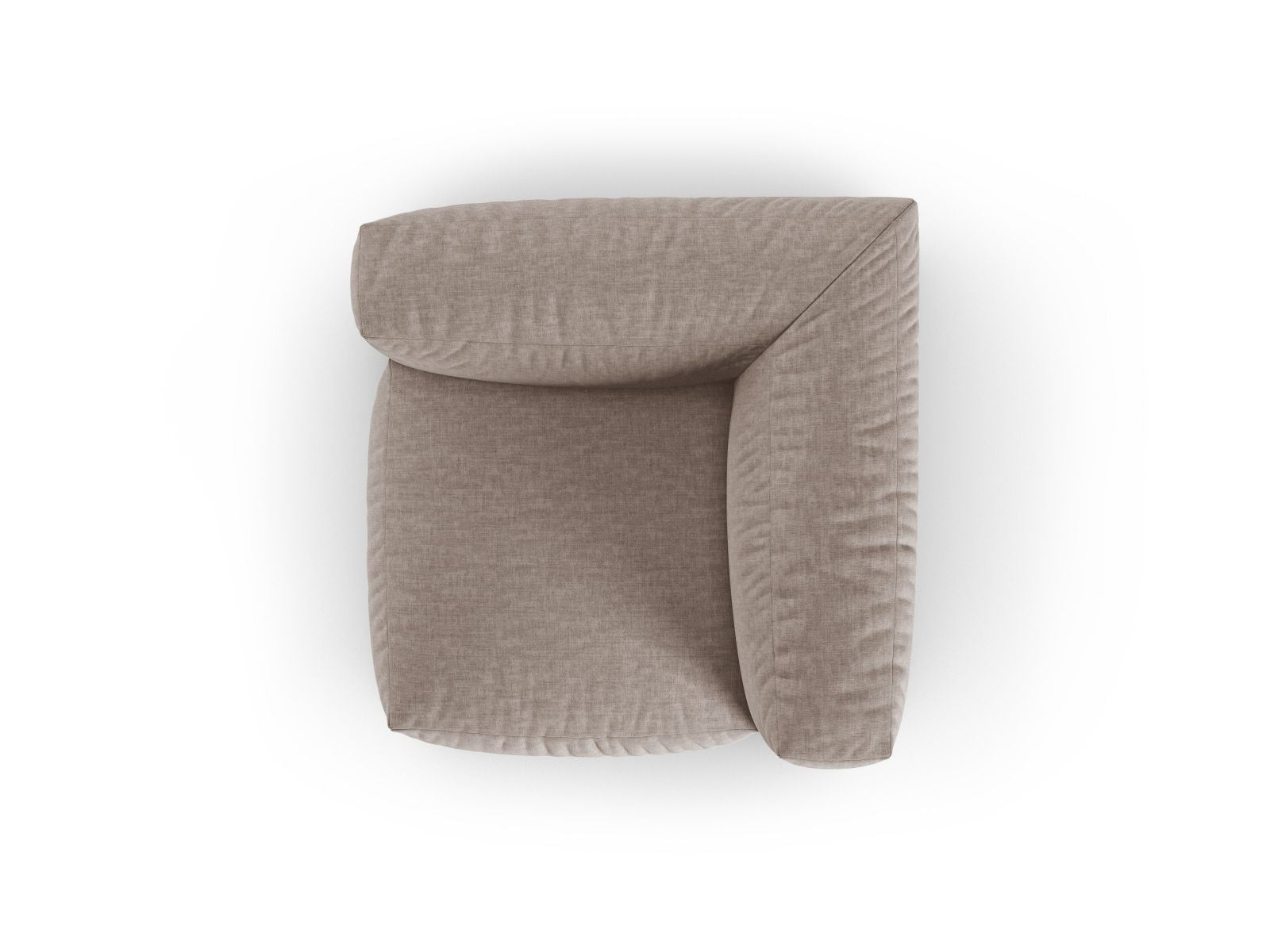 Stilvolles 1-Sitzer Eckmodul XL Martina in sanftem Dunkelbeige, perfekt für kreative und anpassbare Sofalösungen in zeitgemäßen Wohnräumen.