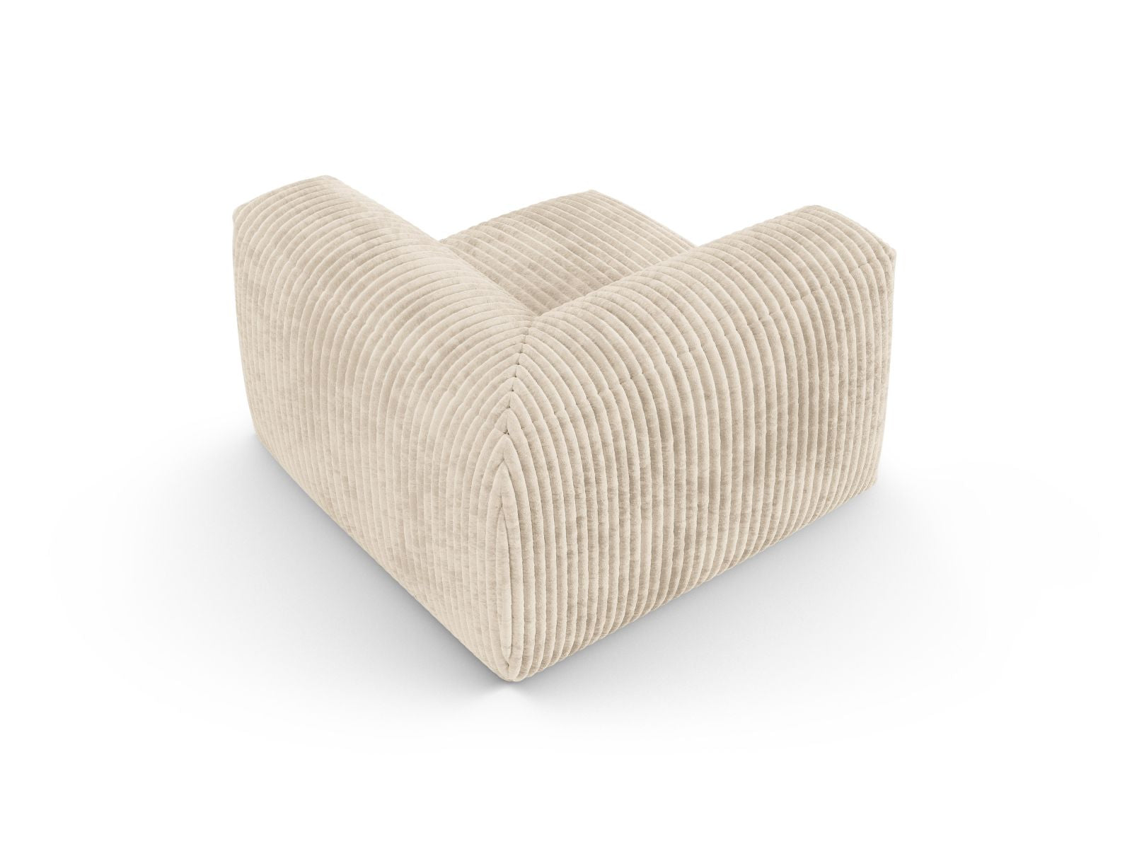 Elegantes 1-Sitzer Eckmodul XL Martina in sanftem Light Beige-Tilia, ideal für individuelle Sofa-Arrangements in modernen Wohnräumen.
