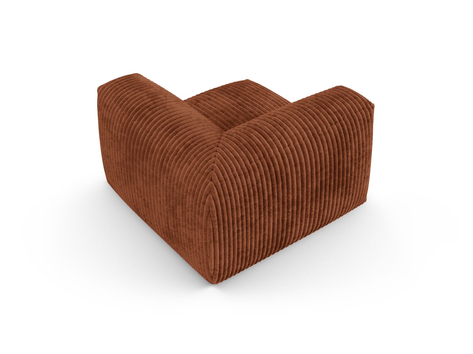 Elegantes 1-Sitzer Eckmodul XL Martina in modernem Brick-Tilia, ideal für individuelle Sofa-Arrangements und stilvolle Wohnräume.