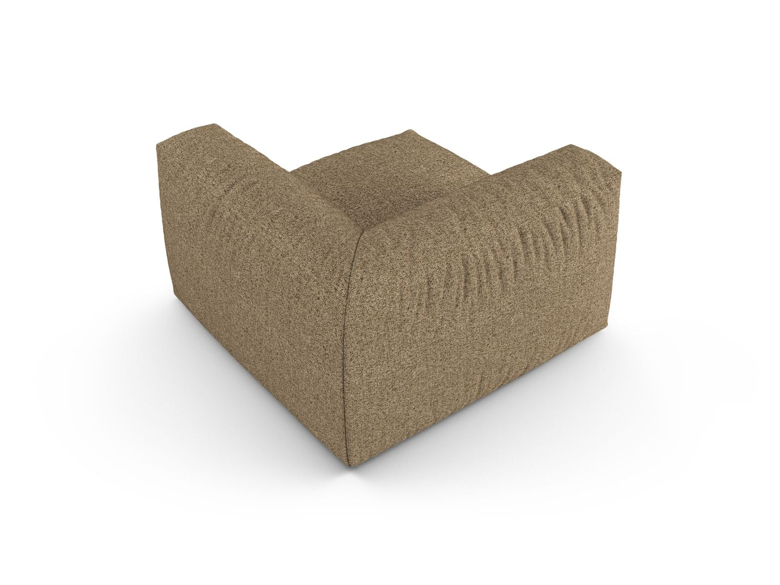 Elegantes 1-Sitzer Eckmodul XL Martina in warmem Cappuccino, ideal für individuelle Sofa-Arrangements in modernen Wohnkonzepten.