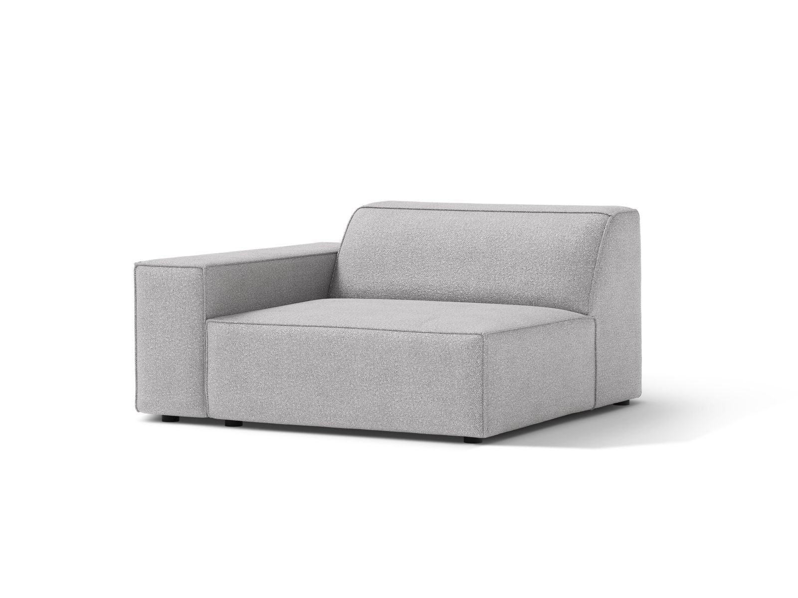 Elegantes 1-Sitzer Modul links Jodie in hellem Grau, ideal für individuelle Sofa-Kombinationen im modernen Wohnraum.