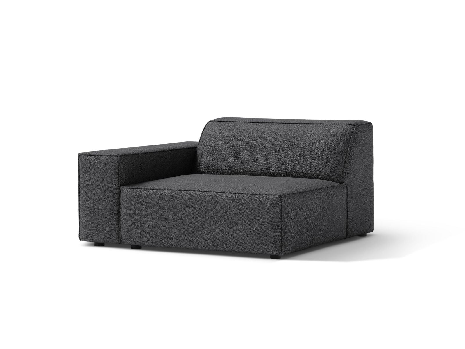 Elegantes 1-Sitzer Modul links Jodie in Dunkelgrau, ideal für individuelle Sofa-Gestaltung im modernen Wohnraum.