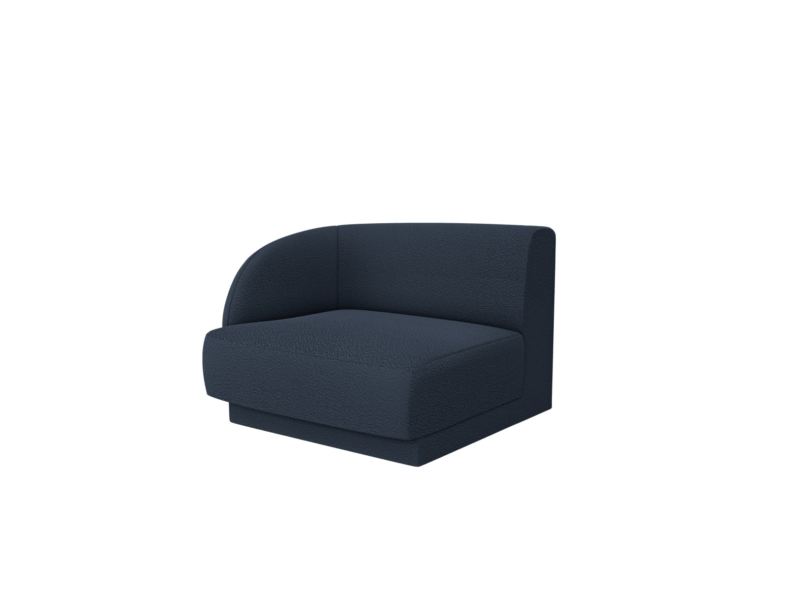 Miley Boucle Modul links 1 Sitzer in Dark Blue präsentiert im Onlineshop von KAQTU Design AG. Modulares Sofa ist von Micadoni