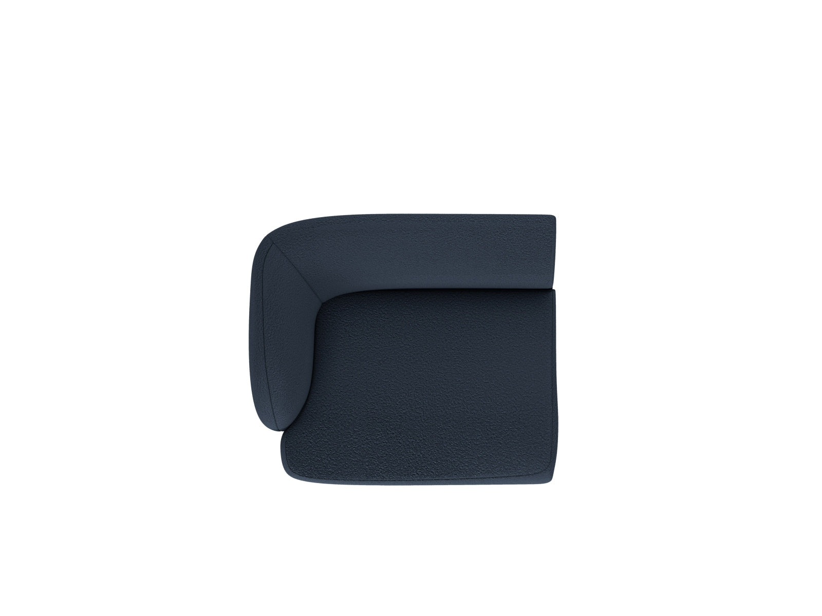 Stylisches Miley Boucle Modul links 1 Sitzer in tiefem Blau, perfekt für kreative Sofa-Kombinationen von Micadoni, erhältlich bei KAQTU.