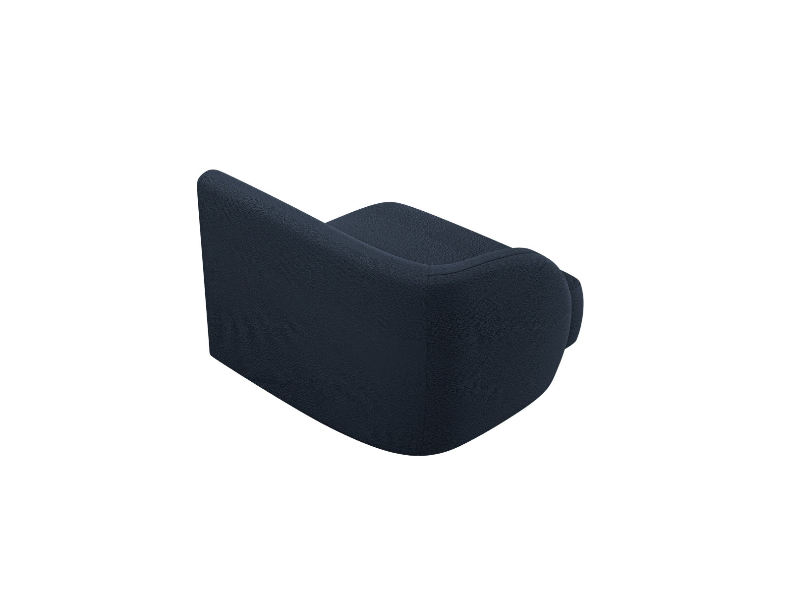Elegantes Miley Boucle Modul links 1 Sitzer in edlem Blau, ideal für individuelle Sofa-Arrangements von Micadoni, erhältlich bei KAQTU.