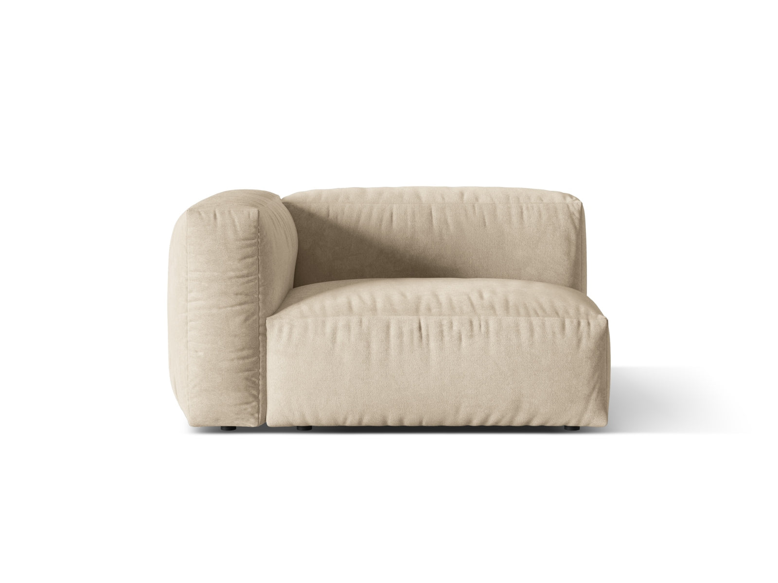 Martina Velour Modul links 1 Sitzer in Light Beige-Vogue präsentiert im Onlineshop von KAQTU Design AG. Modulares Sofa ist von Micadoni