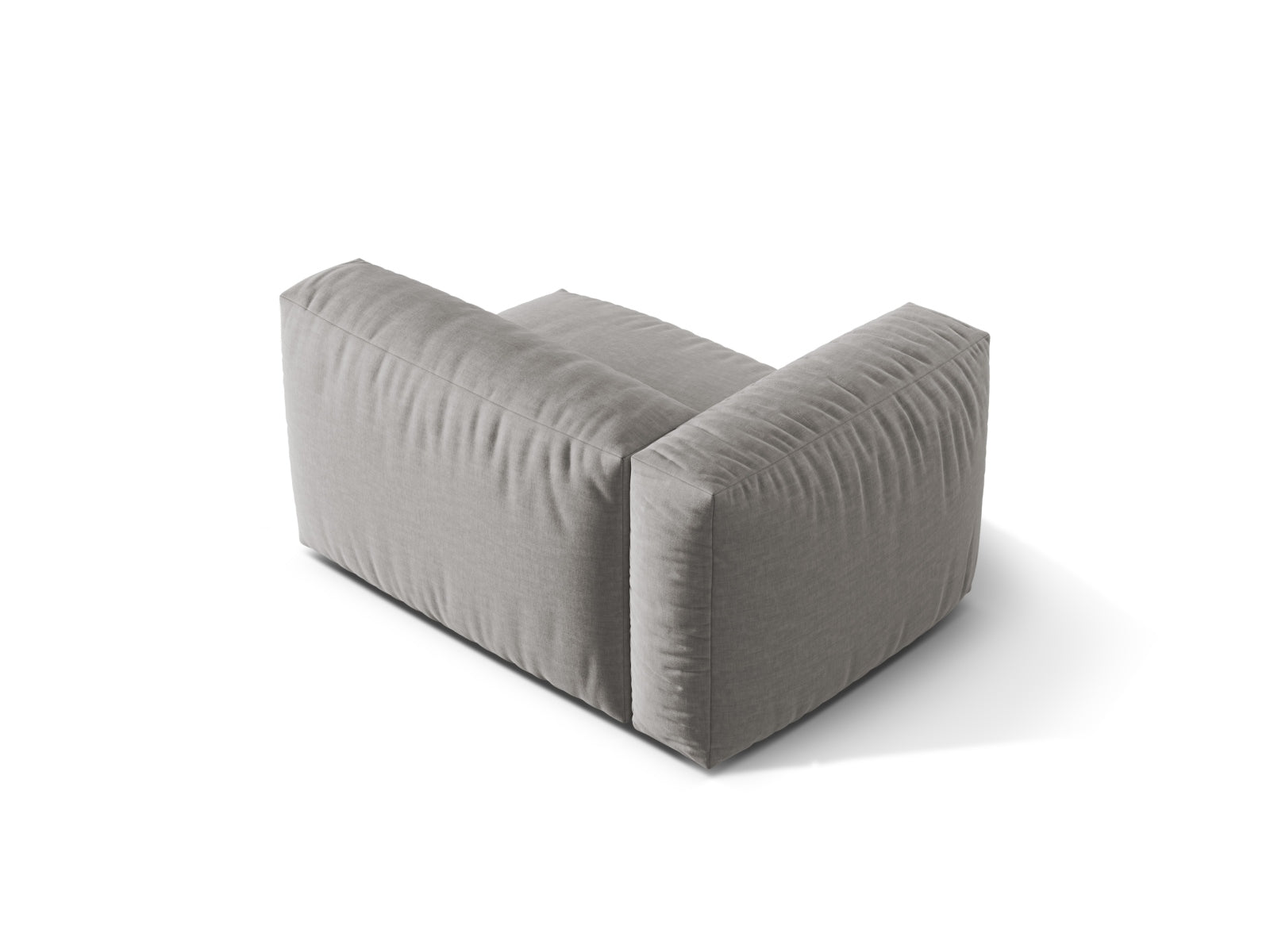 Eleganter linker 1-Sitzer des Martina Moduls in dezentem Grau, ideal für kreative und flexible Wohnraumlösungen.