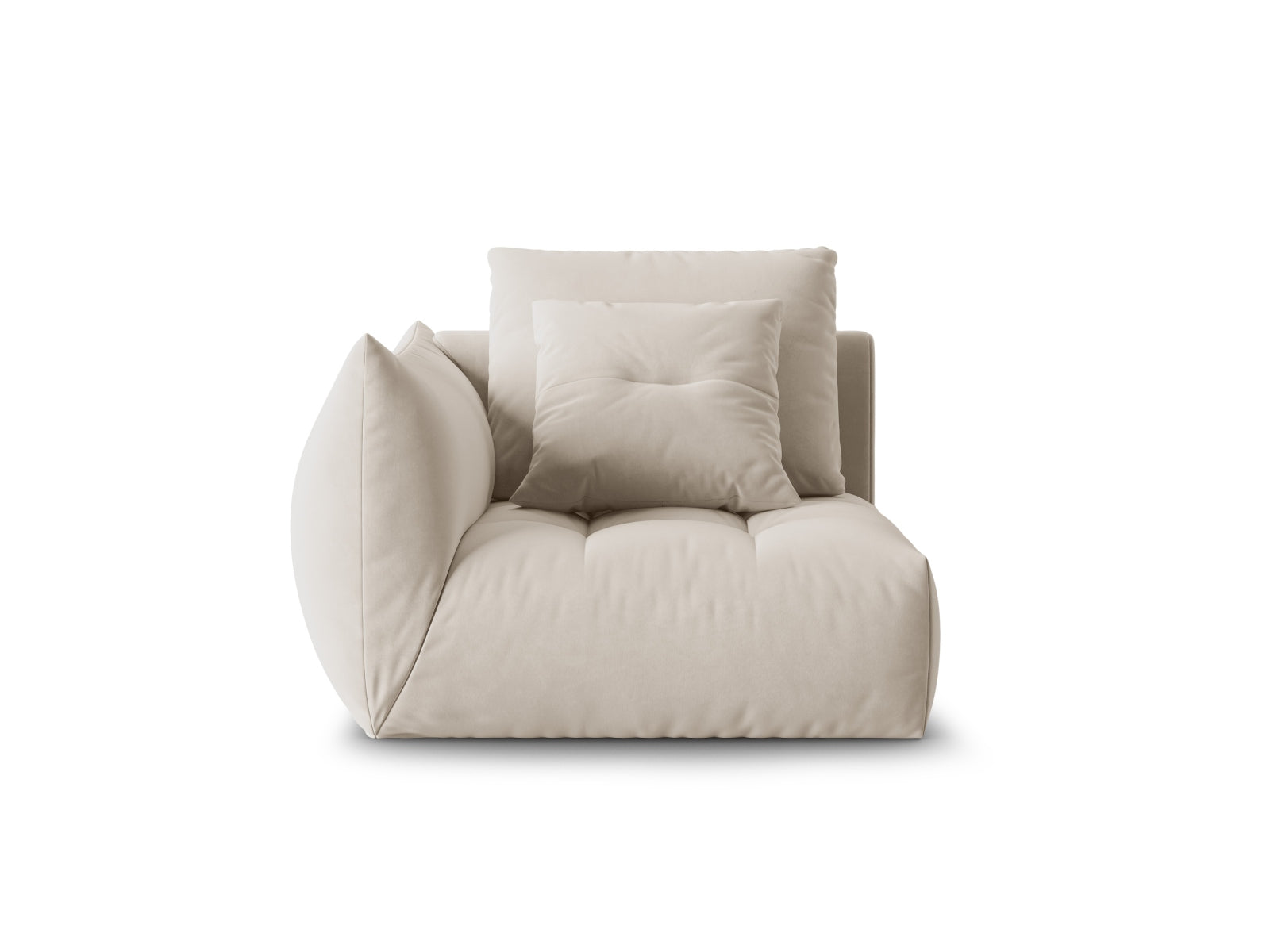 Bloom Velour Modul links 1 Sitzer in Ecru präsentiert im Onlineshop von KAQTU Design AG. Modulares Sofa ist von Micadoni