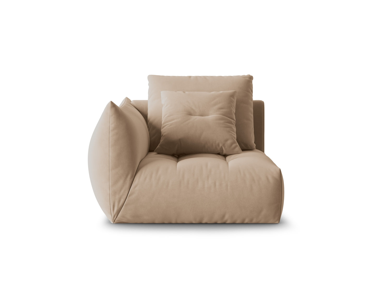 Bloom Velour Modul links 1 Sitzer in Sand präsentiert im Onlineshop von KAQTU Design AG. Modulares Sofa ist von Micadoni