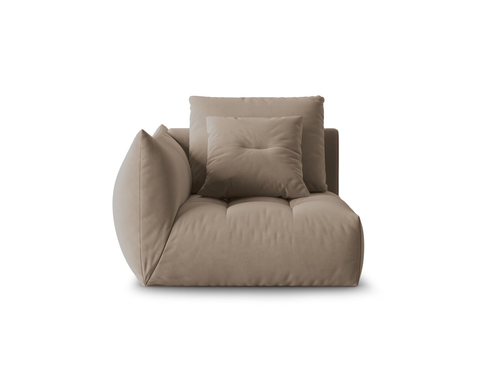 Bloom Velour Modul links 1 Sitzer in Light Brown präsentiert im Onlineshop von KAQTU Design AG. Modulares Sofa ist von Micadoni