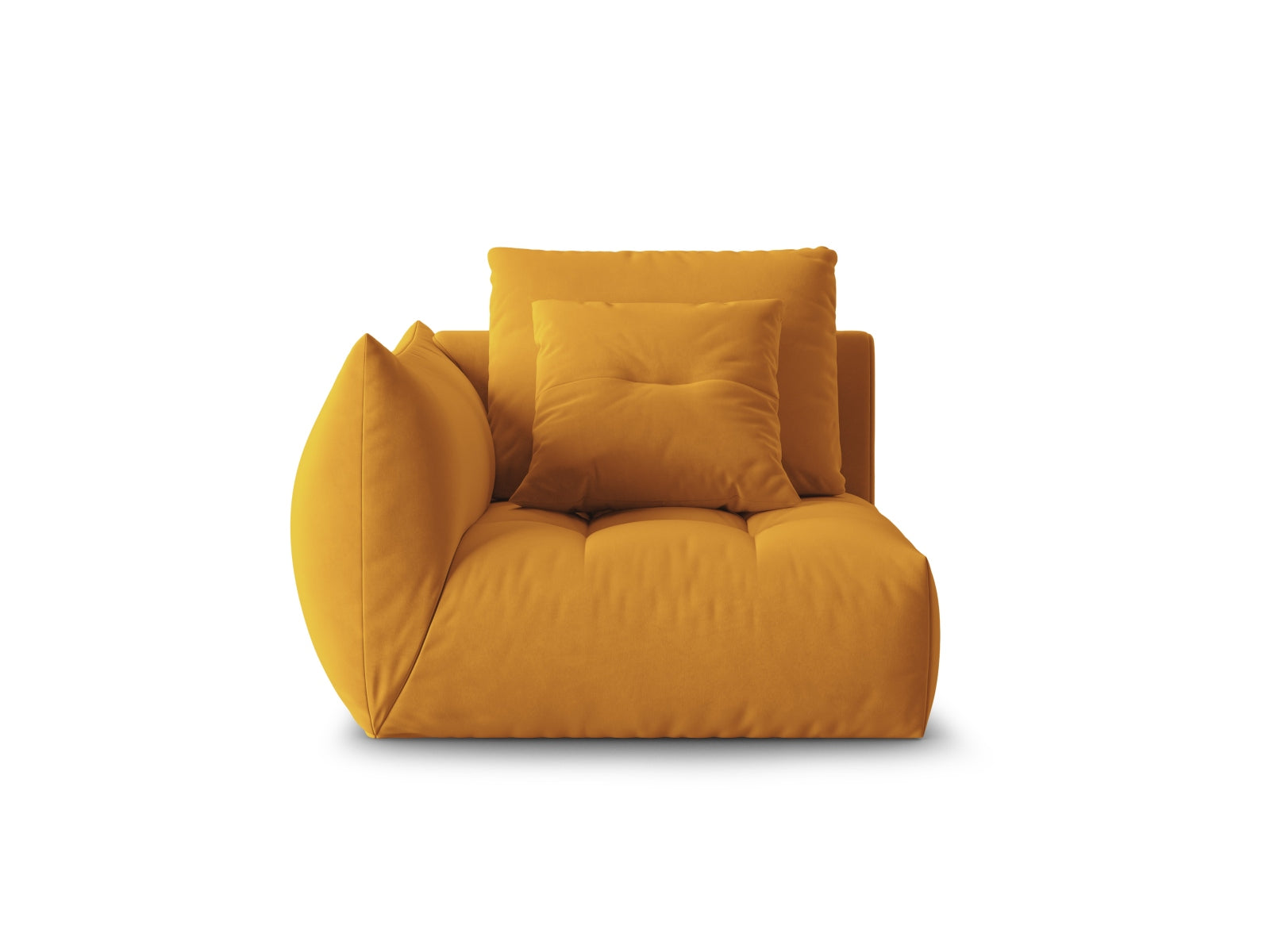 Bloom Velour Modul links 1 Sitzer in Yellow präsentiert im Onlineshop von KAQTU Design AG. Modulares Sofa ist von Micadoni