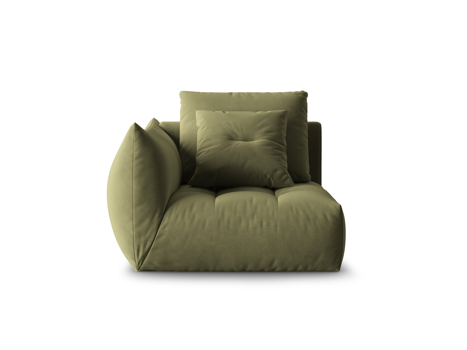 Bloom Velour Modul links 1 Sitzer in Light Green präsentiert im Onlineshop von KAQTU Design AG. Modulares Sofa ist von Micadoni