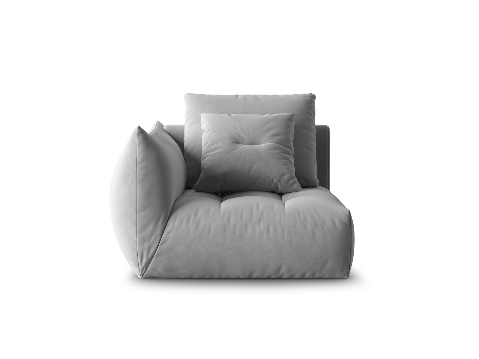 Bloom Velour Modul links 1 Sitzer in Grey präsentiert im Onlineshop von KAQTU Design AG. Modulares Sofa ist von Micadoni