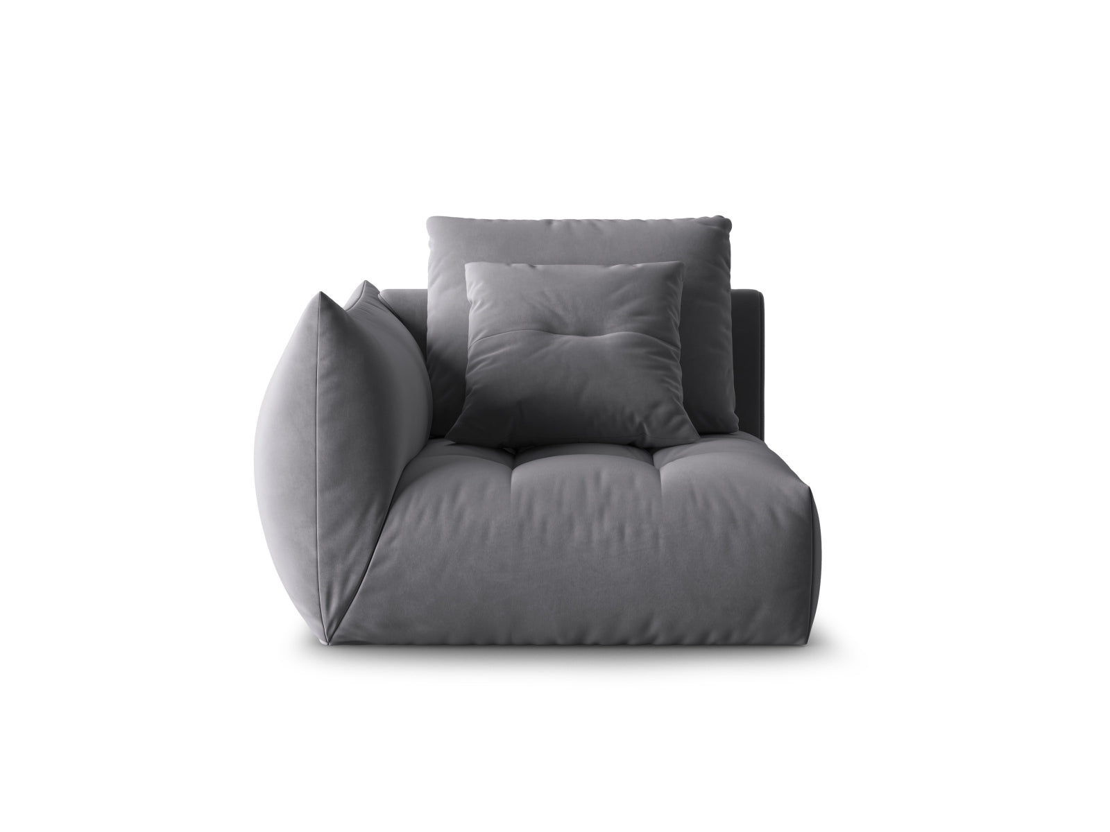 Bloom Velour Modul links 1 Sitzer in Dark Grey präsentiert im Onlineshop von KAQTU Design AG. Modulares Sofa ist von Micadoni