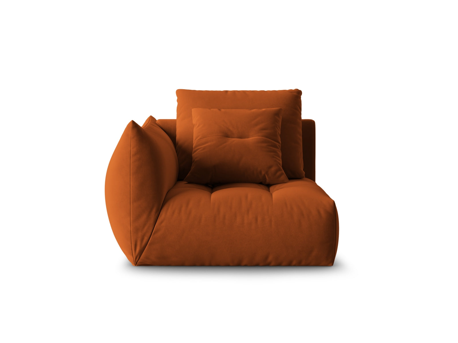 Bloom Velour Modul links 1 Sitzer in Terracotta präsentiert im Onlineshop von KAQTU Design AG. Modulares Sofa ist von Micadoni