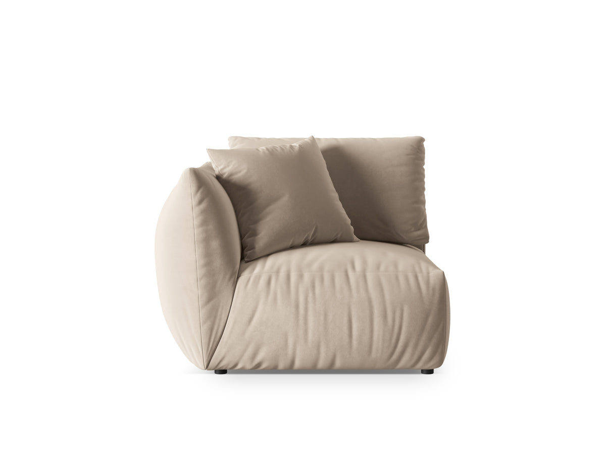 Chris Velour Modul links 1 Sitzer in Ecru-Casino präsentiert im Onlineshop von KAQTU Design AG. Modulares Sofa ist von Micadoni