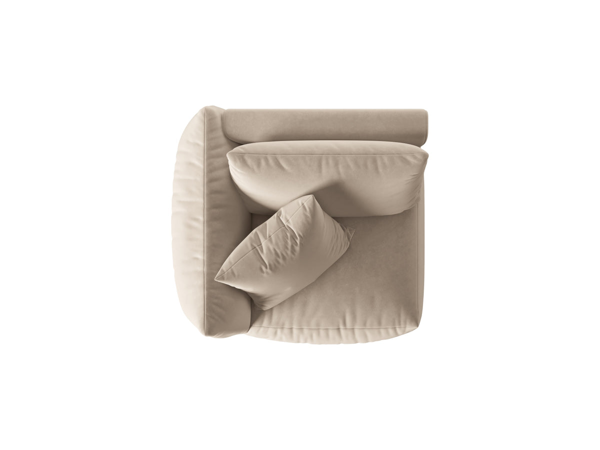 Chris Velour Modul links 1 Sitzer in Ecru-Casino präsentiert im Onlineshop von KAQTU Design AG. Modulares Sofa ist von Micadoni