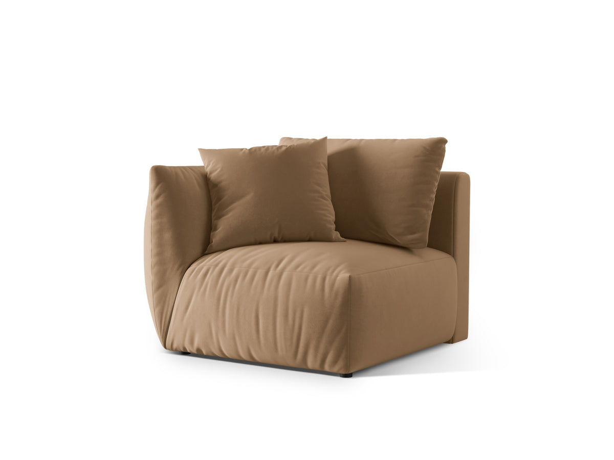 Chris Velour Modul links 1 Sitzer in Sand-Casino präsentiert im Onlineshop von KAQTU Design AG. Modulares Sofa ist von Micadoni