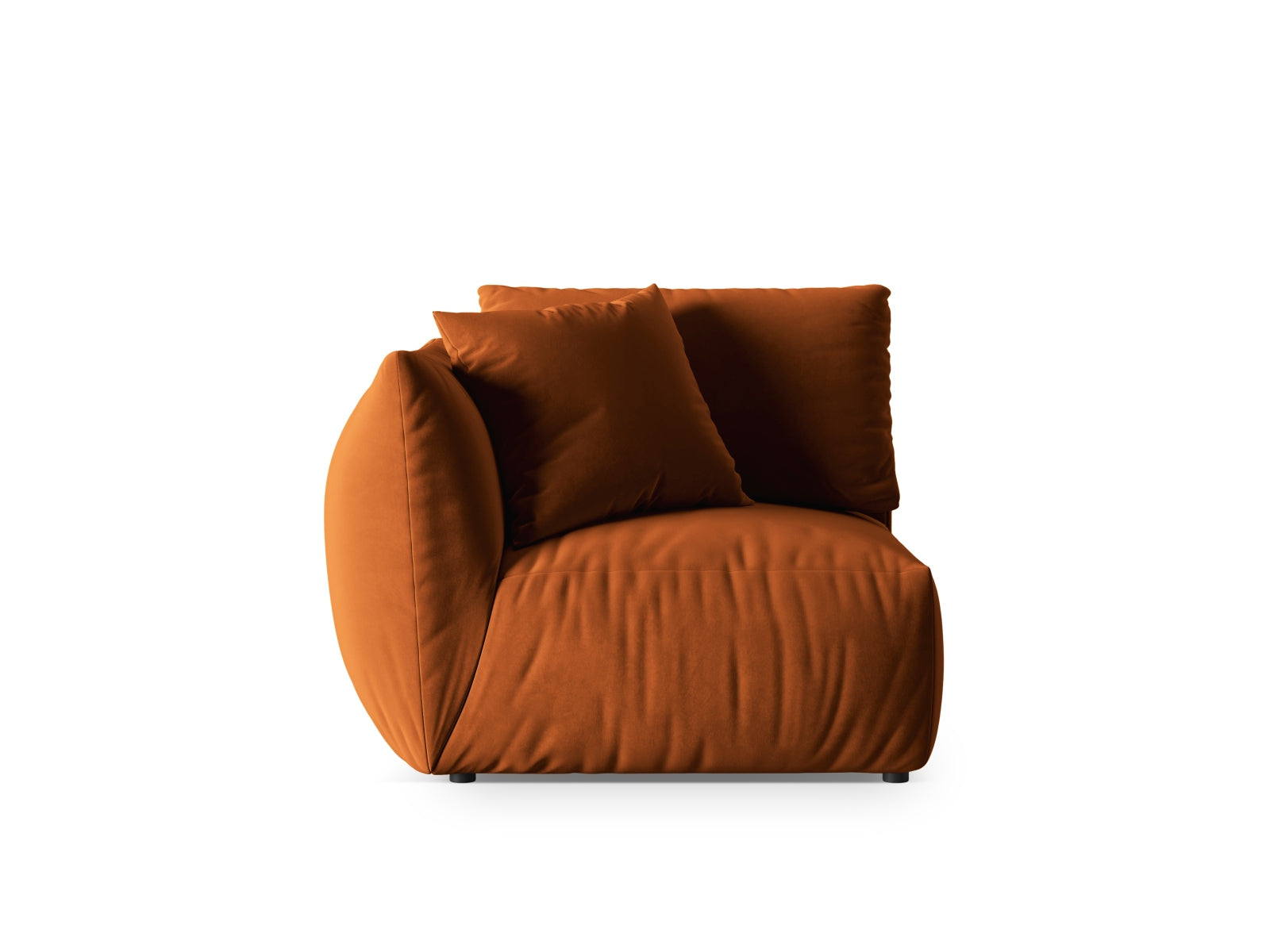 Chris Velour Modul links 1 Sitzer in Terracotta präsentiert im Onlineshop von KAQTU Design AG. Modulares Sofa ist von Micadoni