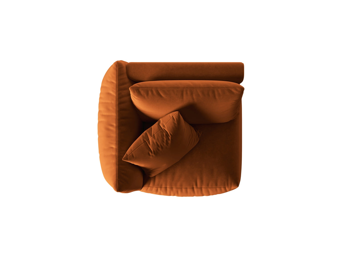 Chris Velour Modul links 1 Sitzer in Terracotta-Casino präsentiert im Onlineshop von KAQTU Design AG. Modulares Sofa ist von Micadoni
