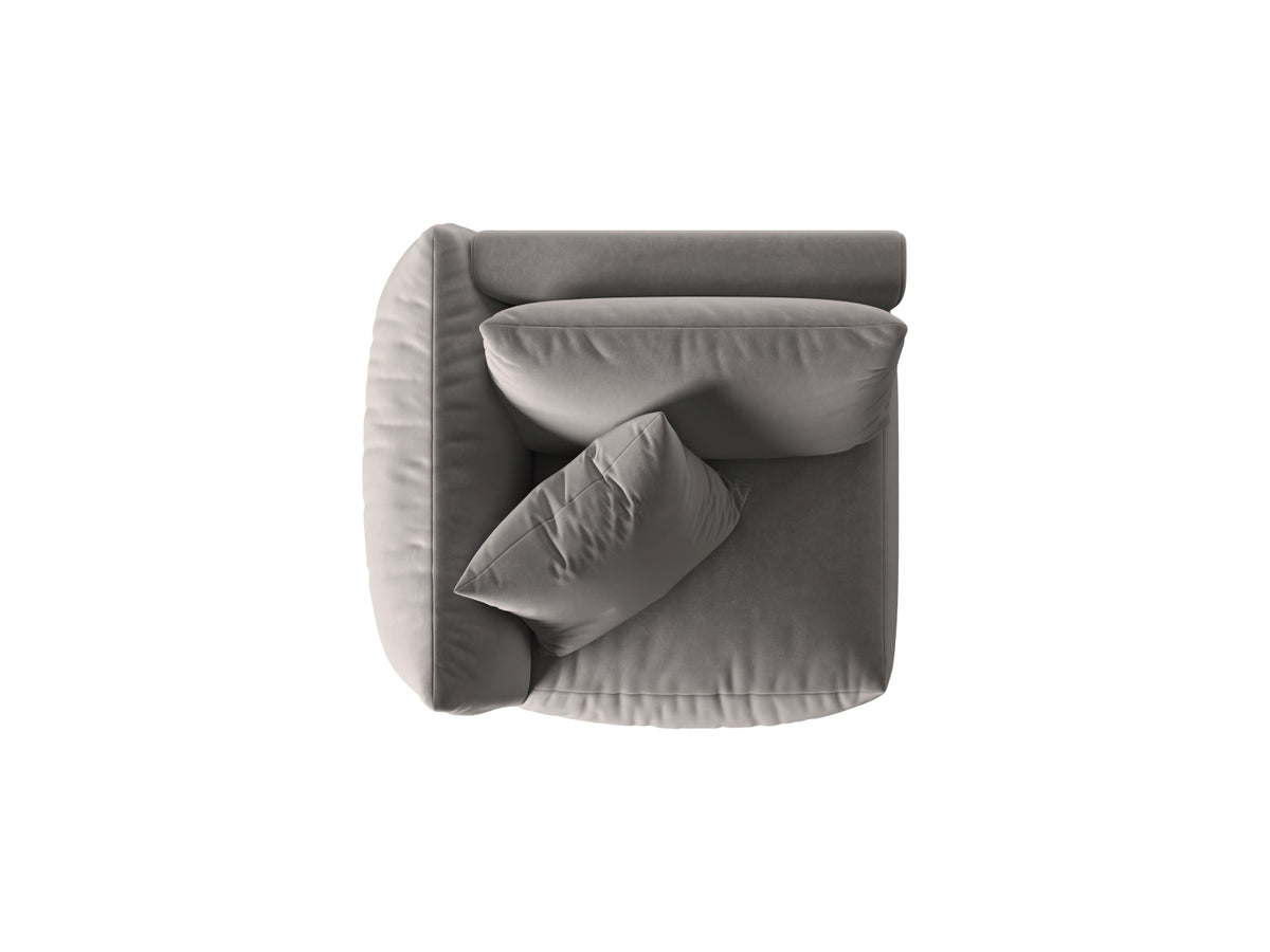 Chris Velour Modul links 1 Sitzer in Grey-Casino präsentiert im Onlineshop von KAQTU Design AG. Modulares Sofa ist von Micadoni