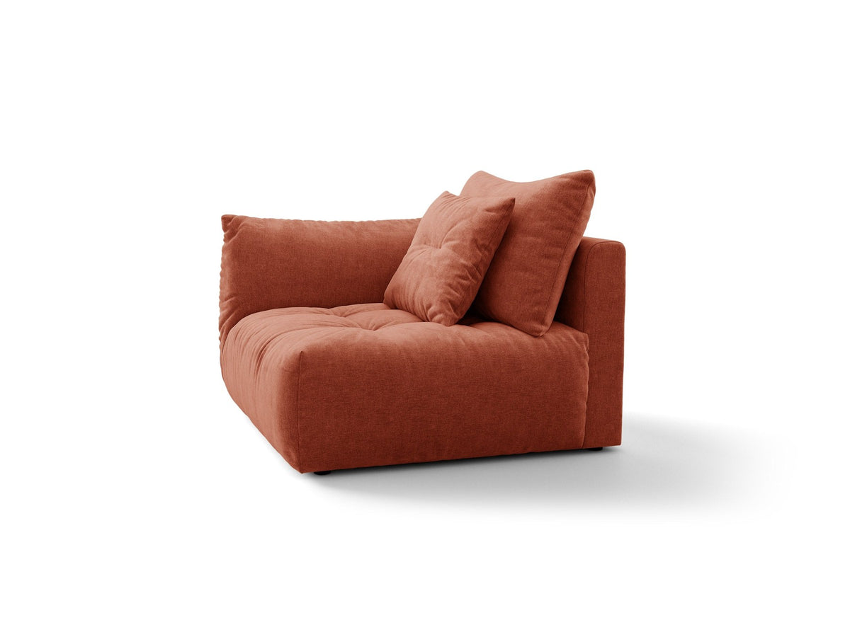 Modulares Sofa Bloom Modul von Micadoni in Leichtes beige, Bezug aus Casino Pearl Velours-Stoff, mit schwarzen Kunststoffbeinen.
