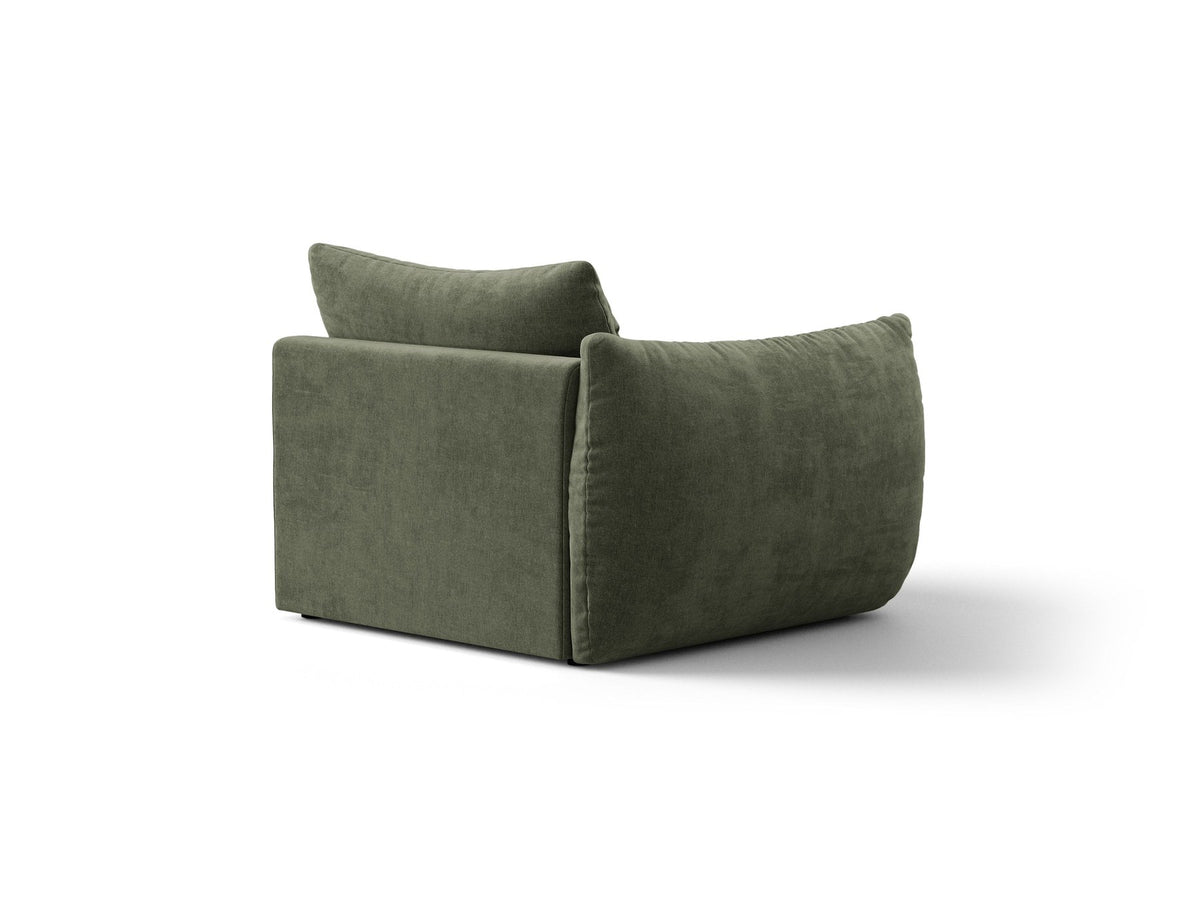 Modulares Sofa Bloom Modul von Micadoni in Leichtes beige, Bezug aus Casino Pearl Velours-Stoff, mit schwarzen Kunststoffbeinen.