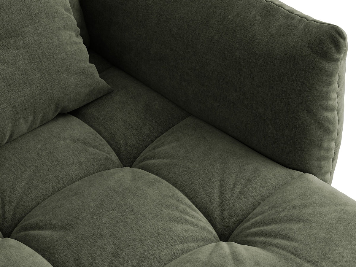 Modulares Sofa Bloom Modul von Micadoni in Leichtes beige, Bezug aus Casino Pearl Velours-Stoff, mit schwarzen Kunststoffbeinen.