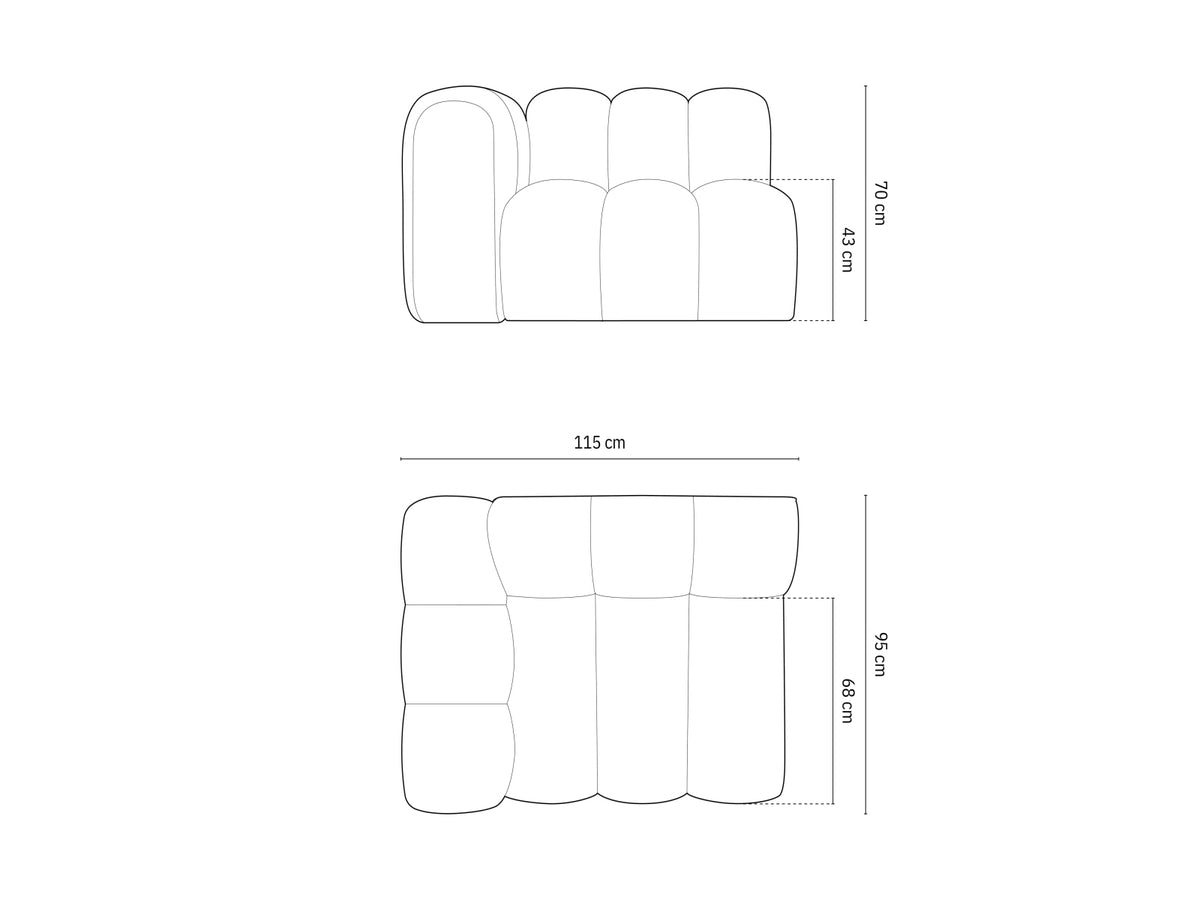 Lupine Modul links 1 Sitzer in Brick-Eden präsentiert im Onlineshop von KAQTU Design AG. Modulares Sofa ist von Micadoni