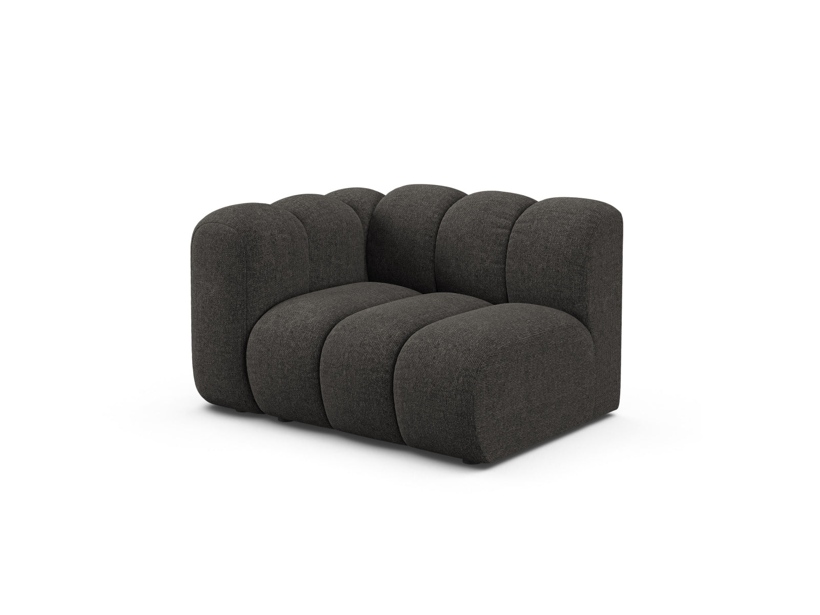 Elegantes linksseitiges 1-Sitzer Modul in Dunkelgrau von Micadoni, ideal für individuelle Sofa-Kombinationen.