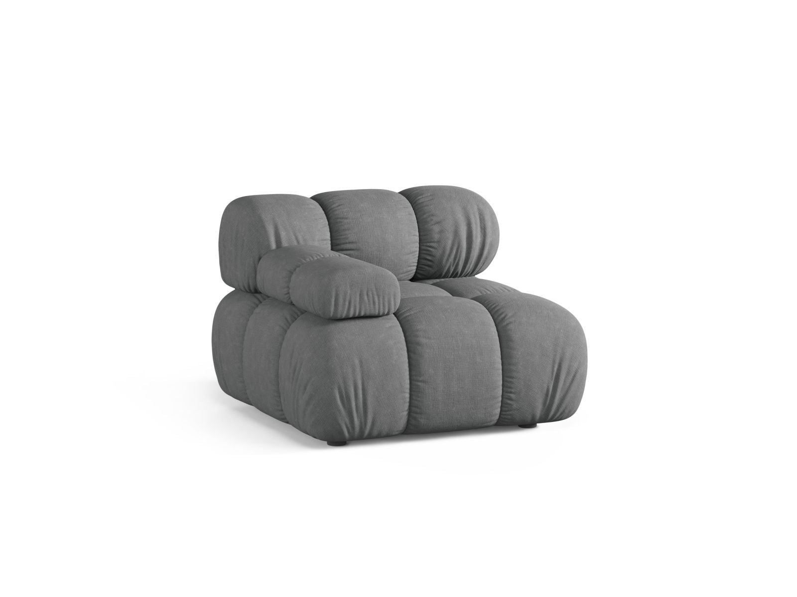 Elegantes 1-Sitzer Modul links Bellis in stilvollem Grau, ideal für individuelle Sofa-Kombinationen im modernen Wohnraum.