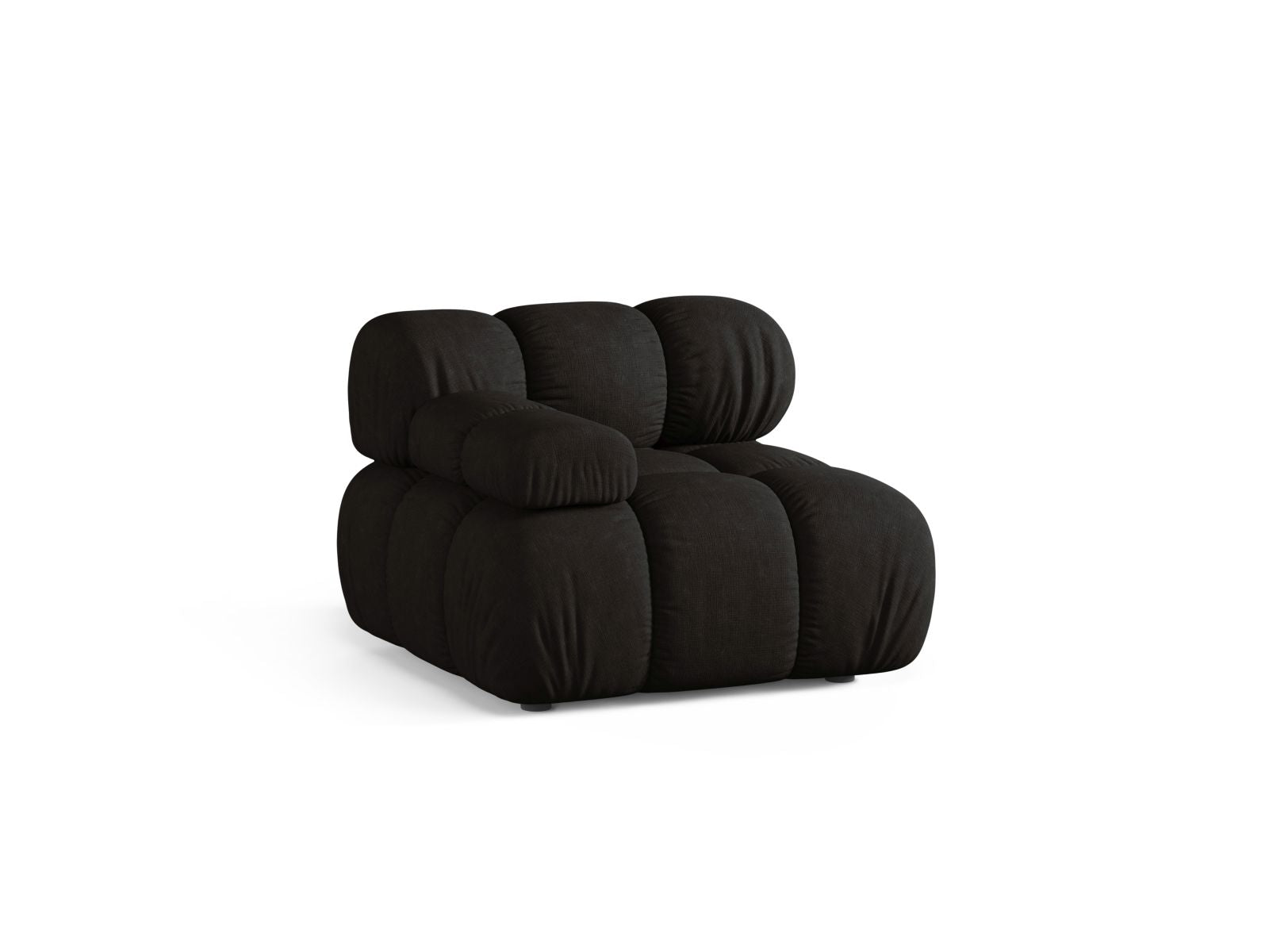 Elegantes 1-Sitzer Modul links Bellis in stilvollem Schwarz, ideal für individuelle Sofa-Kombinationen im modernen Wohnraum.