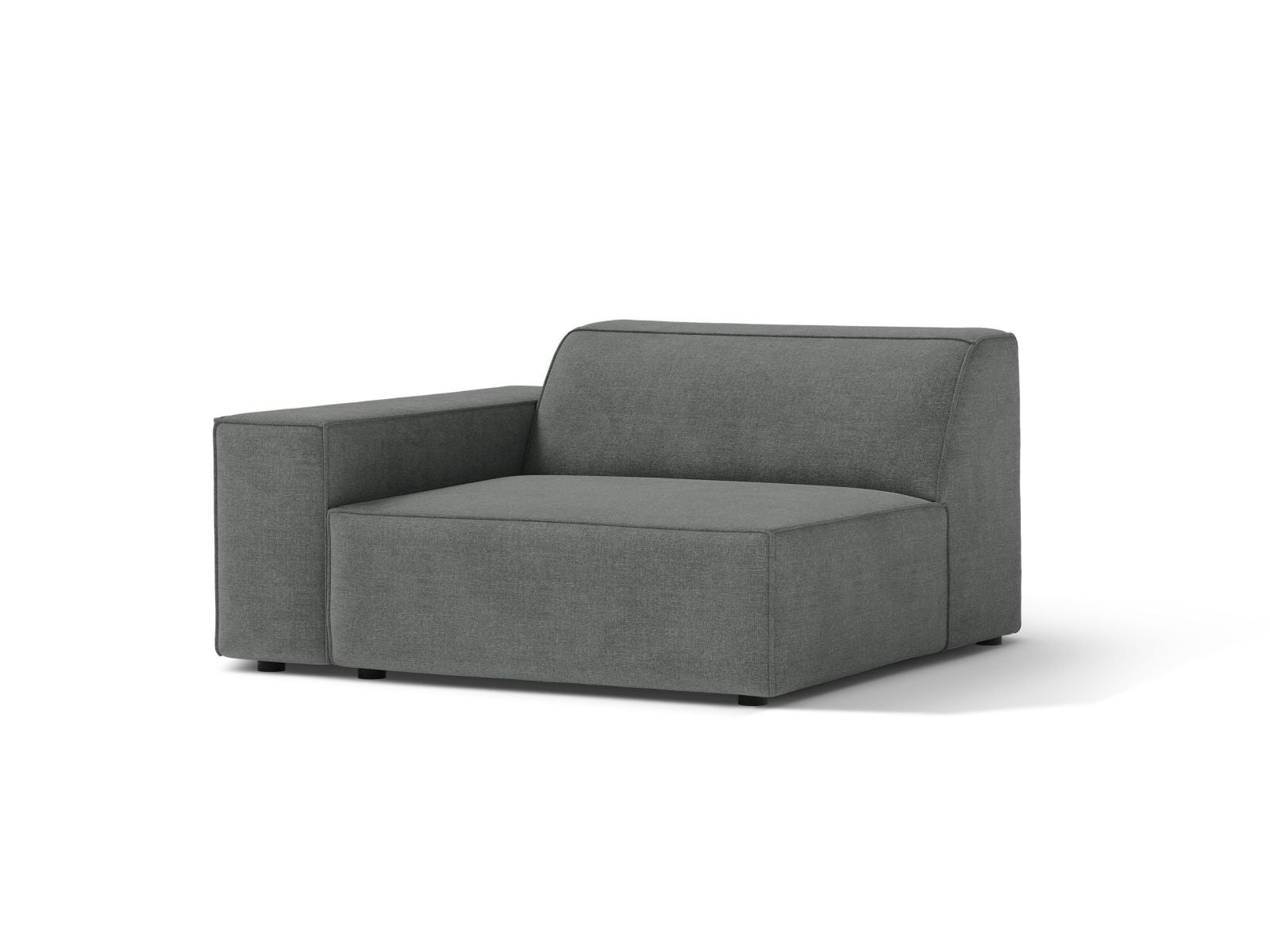 Elegantes 1-Sitzer Sofa-Modul Jodie in zeitgemäßem Grau, ideal für kreative Raumgestaltungen und stilvolle Einrichtungslösungen.