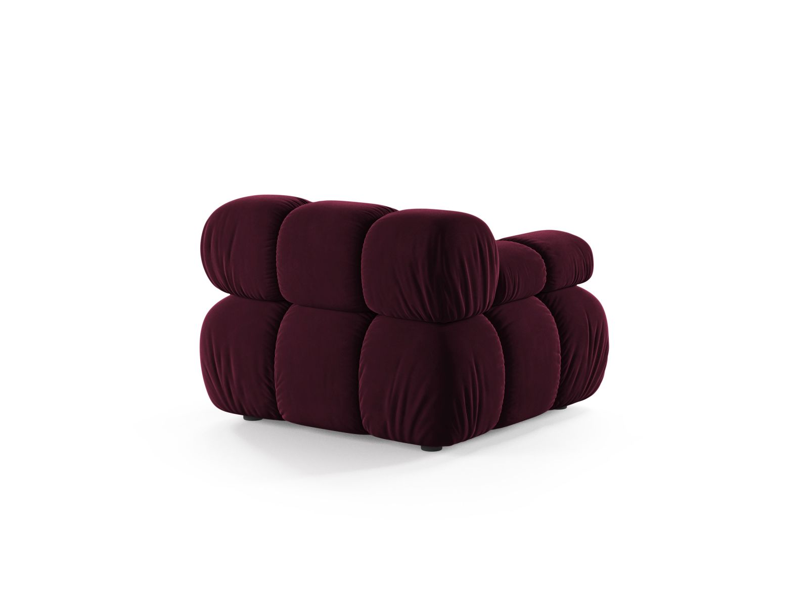 Elegantes 1-Sitzer Modul links Bellis in tiefem Burgunderrot, ideal für individuelle Sofa-Arrangements in modernen Wohnräumen.