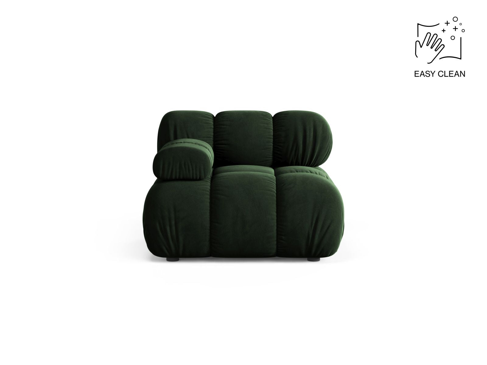 1-Sitzer Modul links Bellis in Bottle Green-Venus präsentiert im Onlineshop von KAQTU Design AG. Modulares Sofa ist von Micadoni