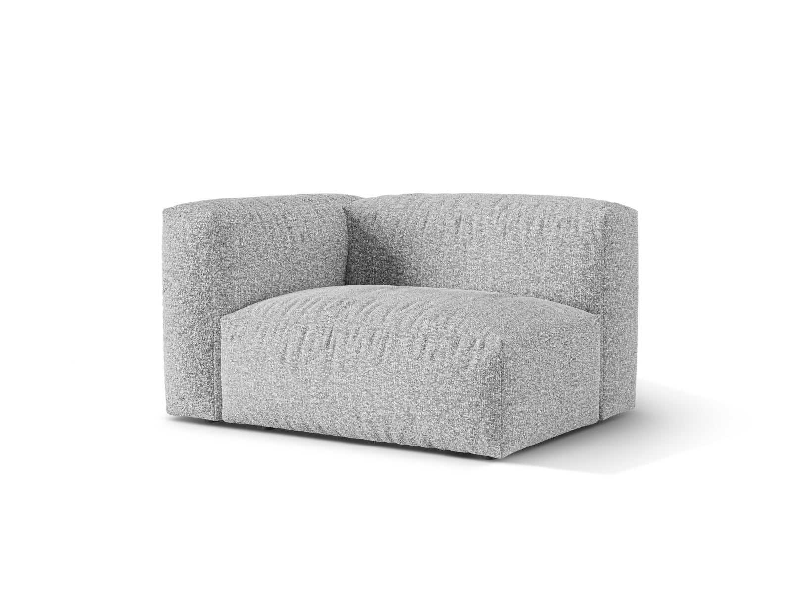 Elegantes 1-Sitzer Sofa Martina Wide links in stilvollem Silver-Monet, ideal für moderne Wohnräume und vielseitige Gestaltungsmöglichkeiten.