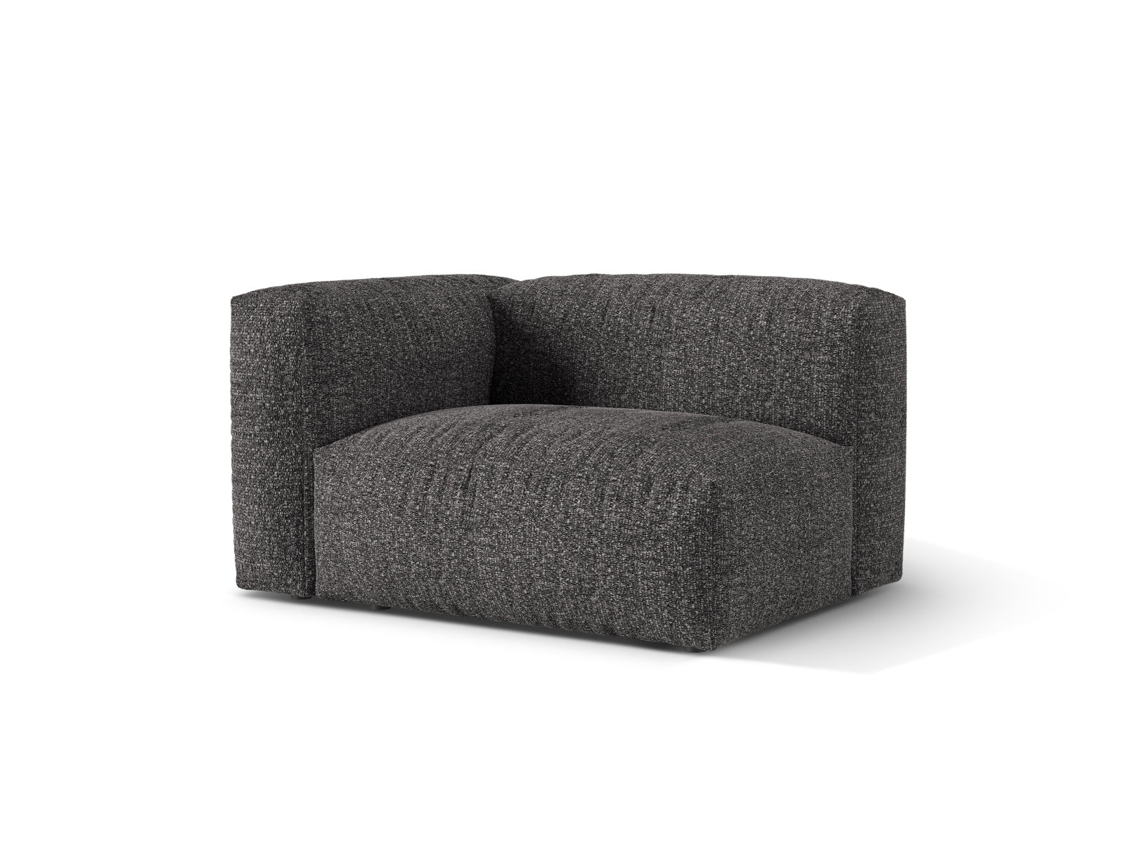 Elegantes 1-Sitzer Sofa Martina Wide links in Anthrazit, ideal für moderne Wohnräume. Teil der modularen Sofa-Kollektion von Micadoni.