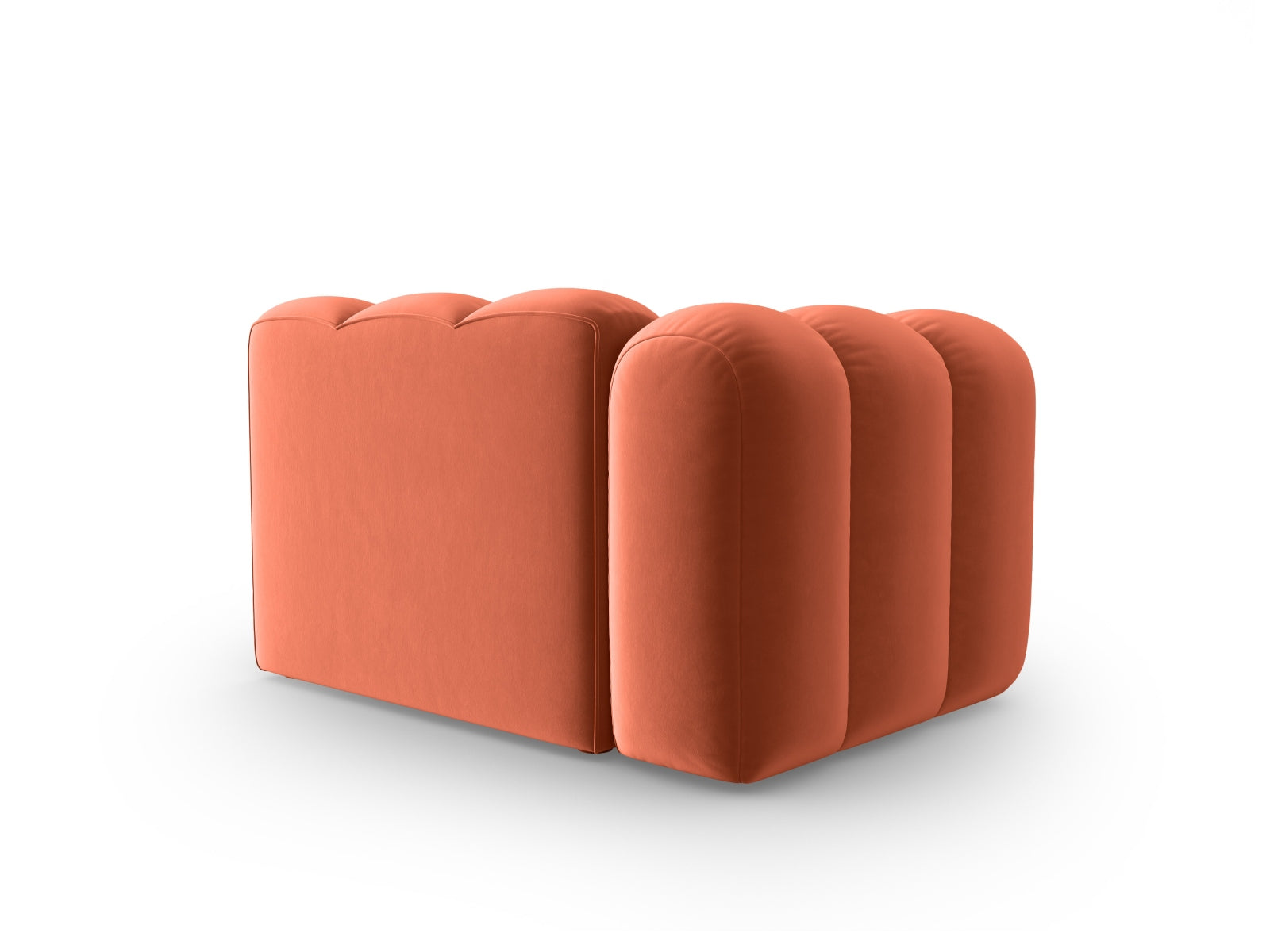 Lupine Velour Modul links 1 Sitzer in Coral präsentiert im Onlineshop von KAQTU Design AG. Modulares Sofa ist von Micadoni