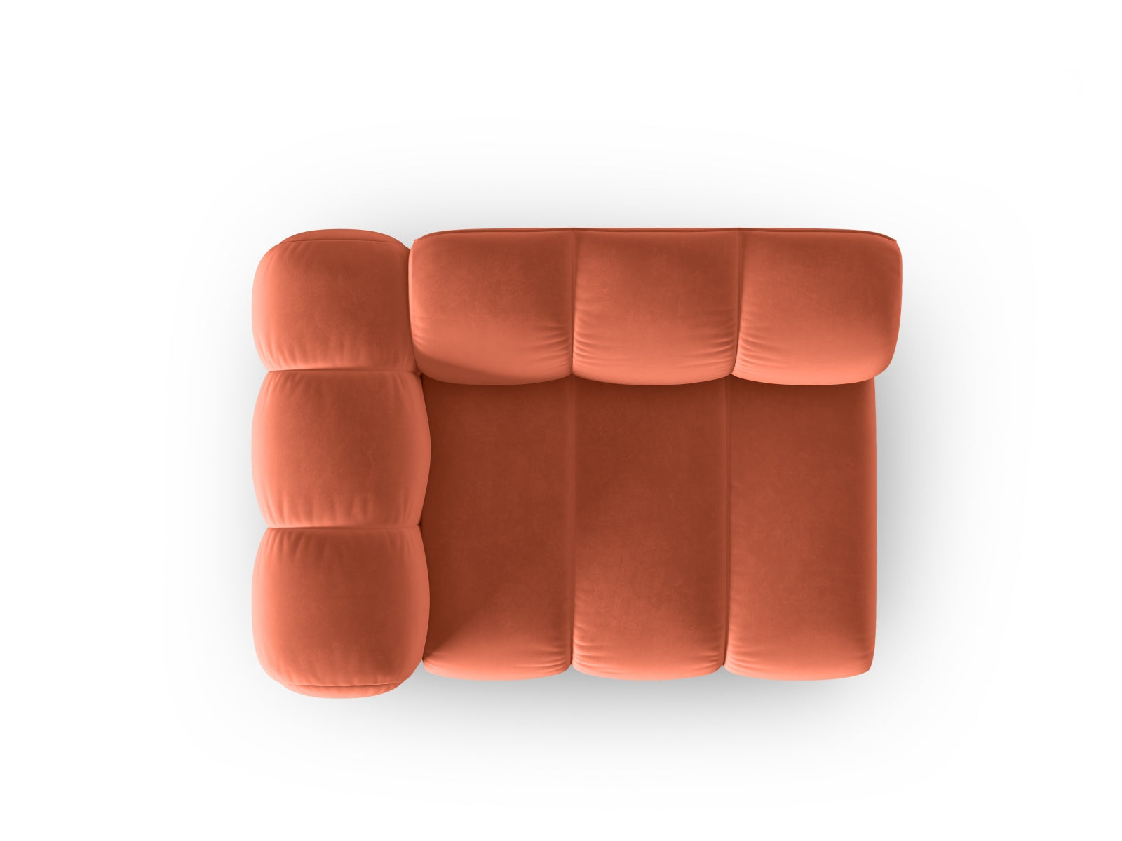 Lupine Velour Modul links 1 Sitzer in Coral präsentiert im Onlineshop von KAQTU Design AG. Modulares Sofa ist von Micadoni