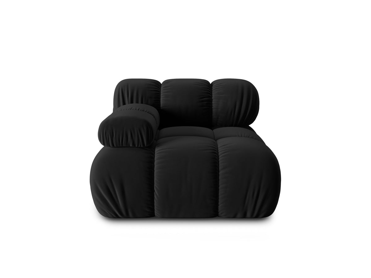 Bellis Velour Modul links 1 Sitzer in Black-Bluvel präsentiert im Onlineshop von KAQTU Design AG. Modulares Sofa ist von Micadoni