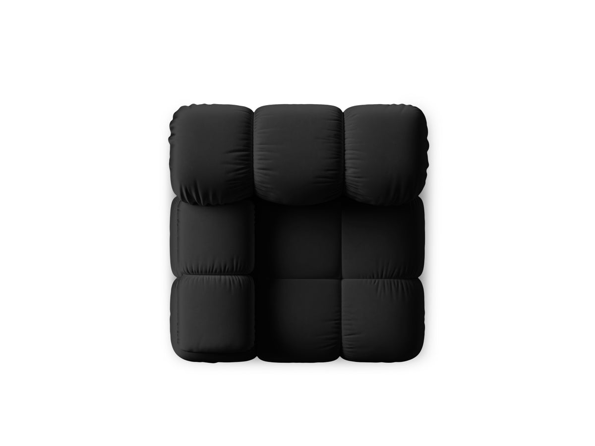 Bellis Velour Modul links 1 Sitzer in Black-Bluvel präsentiert im Onlineshop von KAQTU Design AG. Modulares Sofa ist von Micadoni
